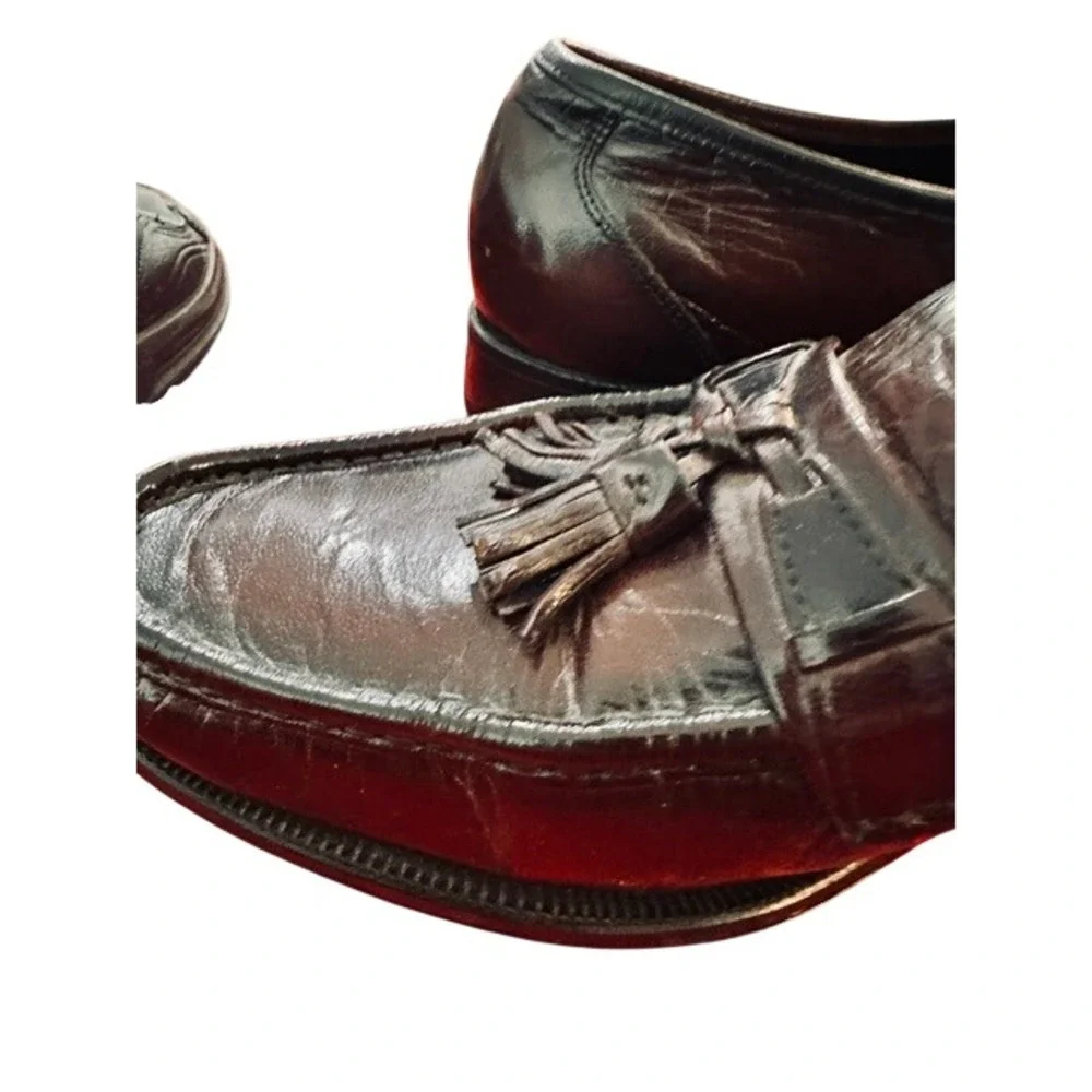 Florsheim Mens Tassel Loafers Burgundy Leather Kiltie Dress Shoes‎ Size 9 D